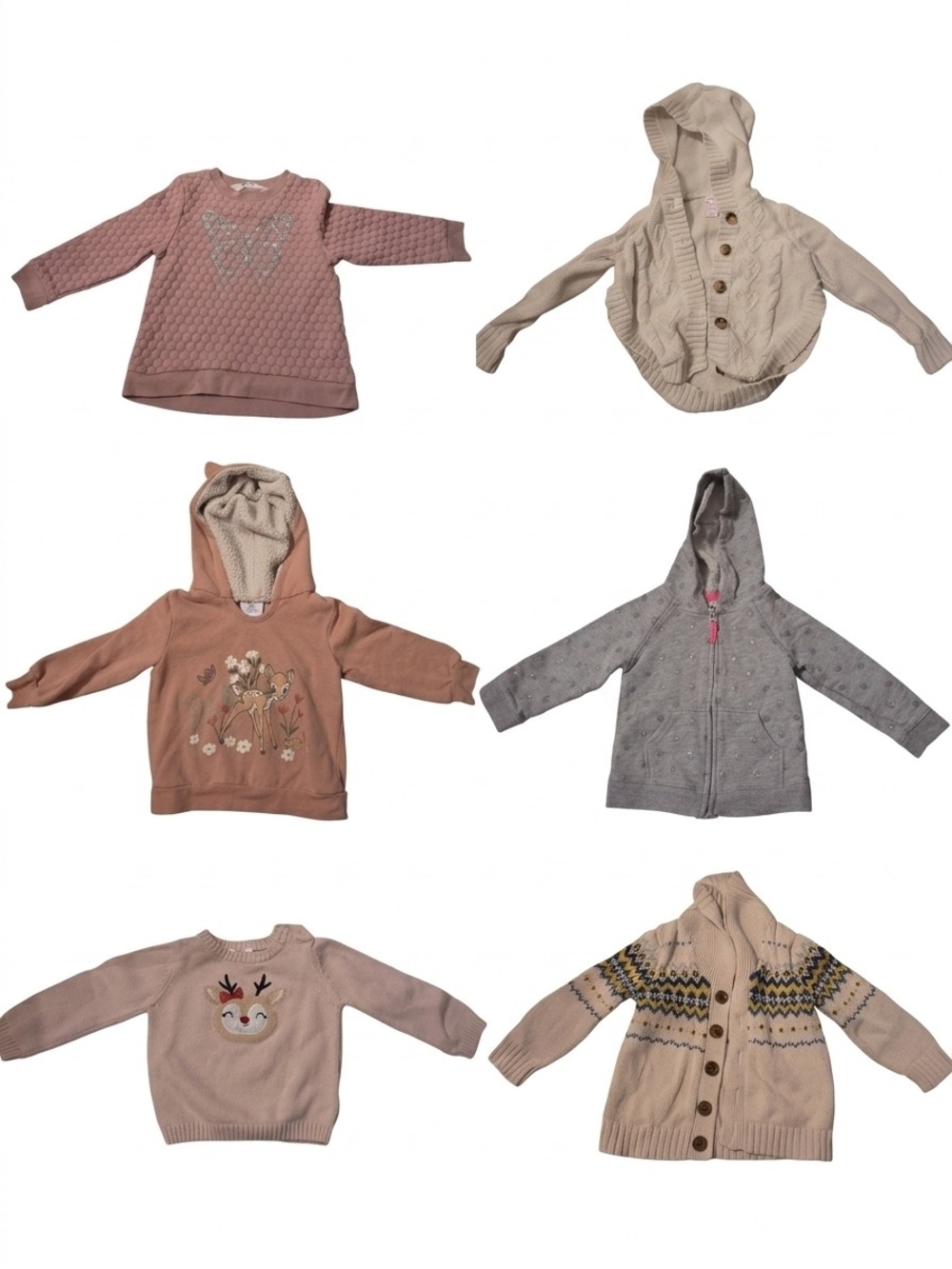 Baby Girl Sweater Lot 6pc Carters Baby Gap Disney OshKosh Joe Fresh Fall 18 24M